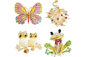 FLOATDREAM Ensemble de Broche Femme, Animaux Broche en Cristal, Broches de Broche de Perles de Feuille Vintagepour Décoration de Vêtements