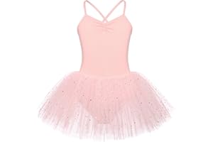 FONLAM Robe de Ballet pour Fille Justaucorps Danse Ballet Tulle Tutu Ballet à Paillettes Lumineux pour Enfant
