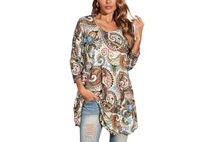 Enmain Womens Casual Tunic Tops Long Sleeve Ladies Longline Tunic Blouse Shirts Round Neck Plus Size Tunics Dress Floaty T Shirt for Women,S-3XL