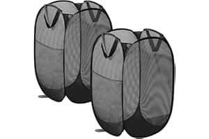 XIAOWANWAN 2 Stück Wäschekorb Faltbar,75L Wäschesammler Klappbar mit Griffen,Laundry Basket Tragbar für Bad Camping Reisen,Schwarze und Graue Farben (Schwarz 1 + Schwarz 1)