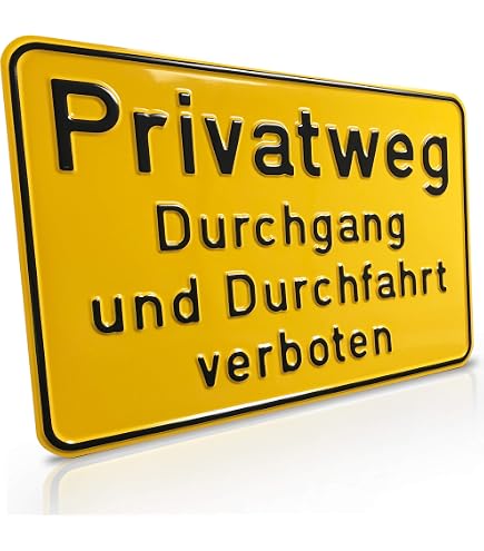 Hinweis-Schild „Privatweg! Betreten Verboten“ – Wetterfest, 30x20 Cm, Gelb-schwarz (Aluminiumverbund)
