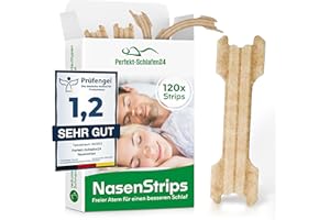 ‎PERFEKT-SCHLAFEN24 Perfekt-Schlafen24® 120x Extra Starke Nasenpflaster gegen Schnarchen - 66x19mm - Anti Schnarch Nasenstrips - Besser schlafen ohne schnarchen & besser atmen für Sport - Snoring Nose Strips