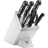 ZWILLING Gourmet Knife Block Self-Sharpening 7 Pieces, Made in Germany | 6-Piece Knife Set, Special Stainless Steel, White