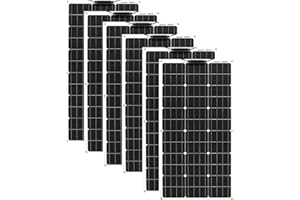 Aysolar 600W 12V Placa Solar Flexible 6x100w Impermeable Monocristalino Fotovoltaico Módulo para Barcos RV Remolques Caravana Yate Balcón Casa Baterías