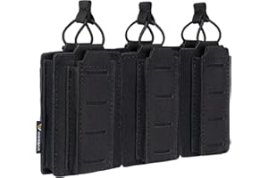 IDOGEAR Bolsa Táctica Molle Bolsas de Revistas LSR 5,56&9mm Portador de Revistas de Airsoft Militar Corte Láser Triple Bolsa de Canguro