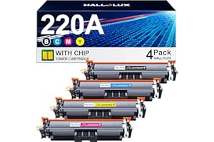 HALLOLUX 220A Toner With Chip Compatibel for HP 220A 220X W2200A W2201A W2202A W2203A W2200X W2201X W2202X W2203X for Color LaserJet Pro MFP 4302fdw 4302dw 4202dw 4302fdn 4202dn (B/C/M/Y,4 Pack)