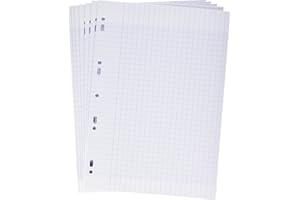 Clairefontaine 14711C Opakowanie podwójnych kartek perforowanych w folii – Format: A4 21x29,7 cm – 300 stron w dużą kratkę – Papier biały 90 g