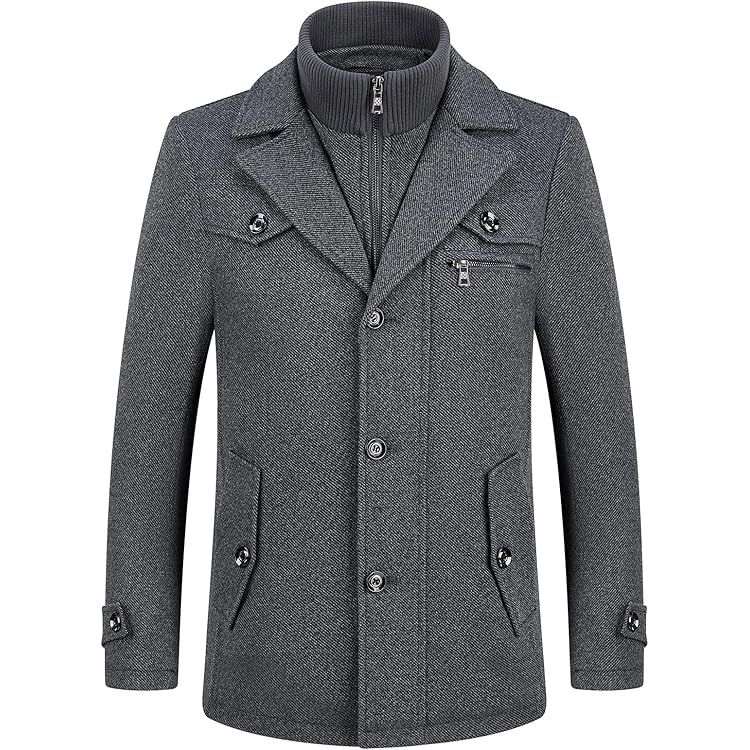 Business Mantel Wintermantel Aus Wolle Kurzmantel Herren Wolle