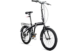 Bergsteiger Windsor - Bicicleta plegable de 20 pulgadas, cambio Shimano de 6 velocidades, luz LED de batería, sistema de plegado rápido, bicicleta plegable