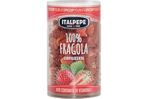 ITALPEPE ROMA 1969 Italpepe, Fragola Liofilizzata, Alto contenuto di Vitamina C, Ideale da Aggiungere su Gelati e Yogurt, Ottimi per Creare Frullati e Colazioni Sane, Senza Zuccheri Aggiunti