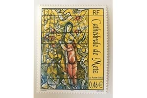 TIMBRE FRANCE Timbre de France Neuf** et Authentique, Gomme intacte. 2002 Collection No 3498. Art Vitrail Cathédrale de Metz par DesLivresExpress