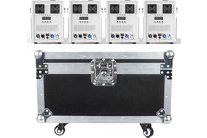 FODEXAZY 530W Macchine Pirotecniche con Flightcase, Telecomando Senza fili Macchina Scintilla Fredda per Matrimonio, DJ Show, Feste (4pcs Macchine Bianche con Flightcase)