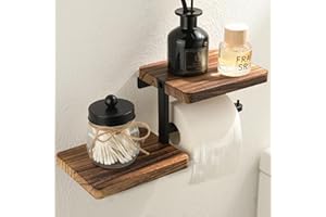 AIDILI Porte Papier Toilette Mural avec Tablette, Support Papier Toilette Mural avec étagères Porte mouchoirs de Salle de Bain Porte Rouleau de