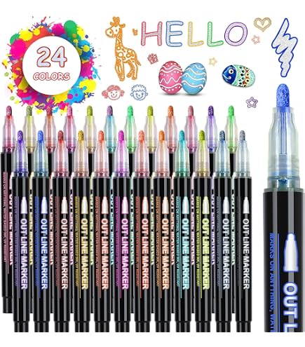 12 Penne Glitterate A Doppia Linea Per Scrapbooking, Pennarelli Metallici Per Disegno E Lettering Artistico, Regalo Creativo Per Bambine E Ragazze Dai 4 Ai 13 Anni