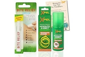BUSHE PRODUCTS Mosquito Repellent Bundle with Bite and Sting Relief, Insect Repellent Spray & 2 x Mosquito Bands + Top Tips Guide – Mosquito Bite Relief, Insect Bite Relief, Bug Spray Travel