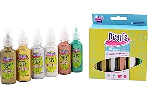 Diam's 3D Mini Lot de 6 Peintures Couleurs Métallisées