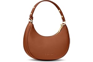 VANTAMO Borsa a mezzaluna da donna - Borsa a mezzaluna in ecopelle con antifurto RFID e tracolla regolabile - Borsa a luna con cerniere dorate e clip anti-borseggio - Borsa a forma di luna per tutti i giorni