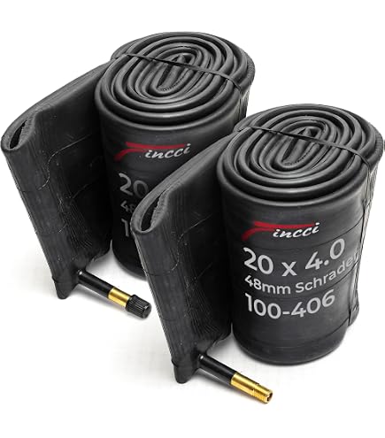 Inner Tube YUNSCM 2-PCS 20x4 Fat E-Bike Tubes 20 X 4.0/4.5 s Tire Tube