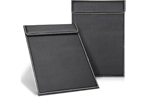 GORESE Porte Bloc A4 en Cuir PU, A4 Porte Documents en Cuir Menu Planche à Dessin avec Clip en Magnétique pour Conférence Dossier Bureau Salle de Classe Restaurant Bar Café(Pack de 2)