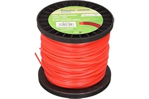 Riegolux 107666 Hilo Desbrozadora Nylon Cuadrada, Rojo, 2.4 mm x 100 m