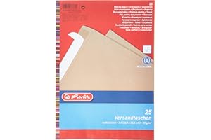 ‎HERLITZ Herlitz Versandtasche C4 90 g Haftklebend, Recyclingpapier, blauer Engel, 25-er Packung, eingeschweißt, braun