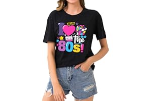 HOHOLOLO T-Shirt des années 80 Style Shirt 1980 Vintage Eighties Tee rétro pour Femme des années 80