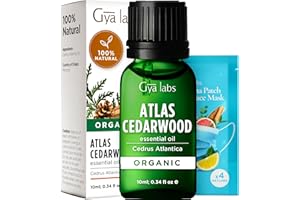 Gya Labs Olejek eteryczny z drzewa cedrowego Atlas Organiczny na porost włosów i dyfuzor - Olejek eteryczny Organiczny olejek cedrowy do aromaterapii i skóry (10 ml)