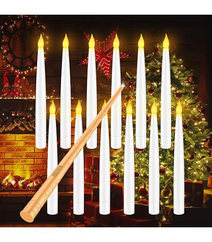 6 Schwebende LED-Kerzen Mit Fernbedienung – Flackernd, Mit Nylonfaden, Für Halloween & Weihnachten