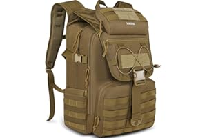 ‎YOREPEK YOREPEK 50L Militär Rucksack, Groß Taktischer Rucksack, Wanderrucksack Herren Bundeswehr Outdoor Arbeit Survival Wasserdicht Travel Assault Tactical Backpack für Trekking Camping Reisen Jagd, Khaki