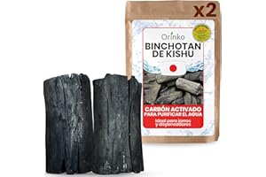 ORINKO – Binchotan orgánico carbón activado agua x2 – Potente filtración natural 3L/palo – roble japonés auténtico (Kishu, Wakayama) – ideal para jarra, fuente o botella – talla L