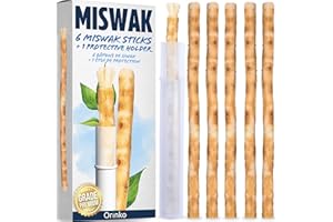 ORINKO 6 patyczków Siwaka + 1 etui ochronne - Ekologiczna i wegańska naturalna szczoteczka do zębów Miswak - tradycyjna pielęgnacja jamy ustnej i wybielanie zębów