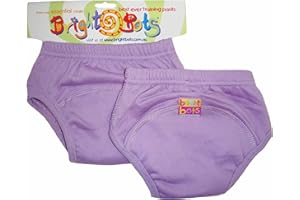 Bright Bots Potty Training Pants with Absorbent and Water Resistant Layer. Bright Pull On Washable Cotton Pants for Toddlers 2 Pack