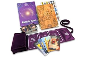 Witchy Cauldron Español Juego de Aprendizaje de Tarot para Principiantes: Cartas de Tarot para Principiantes, Soporte de Tarot Satinado y Diario de Tarot Español para Planificación Espiritual (Morado)