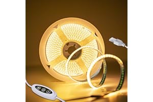 LYSUMURL COB LED Strip Lights 3M (9.84ft), USB Powered 5V Flexible Light Strip 8mm Wide, Warm White 3000K, Dimmable, CRI90+, Dotless 320 LEDs/M, TV Backlight for Bedroom Kitchen Under Cabinet Home Decor