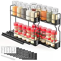 WLPTION 2 Tier Spice Rack Trek Keuken Opslag Rack Kruiden Potten Organizer Keukenkast Kast Kruiden Opbergdoos