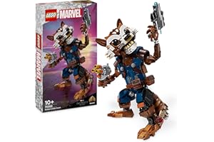 LEGO Marvel Rocket & Baby Groot, Guardians of the Galaxy Buildable Toy, Raccoon Action Figure for Kids, Boys and Girls, Posable Super-Hero Gifts 76282
