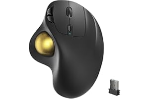 NULEA Wireless Trackball Mouse, Rechargeable Ergonomic Mouse, Easy Thumb Control, Precise & Smooth Tracking, 3 Device Connection (Bluetooth or USB), Compatible for PC, Laptop, iPad, Mac, Windows, Android