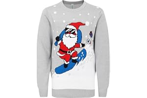 Label Cutters Boys Christmas Jumper Santa Snowboard 3 4 5 6 7 8 9 10 11 12 13 14 15 Years
