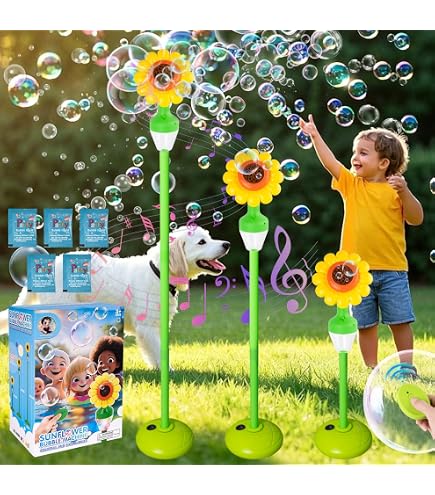 Sonnenspark Lanterne à Bulles De Savon, Machine à Bulles RéGlable En Hauteur Pour Enfants Avec LumièRe Led Et Musique, Machine à Bulles 2 En 1 Sur Pied Et à Main, Convient Pour