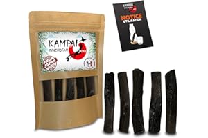 kampai | Véritable Binchotan Japonais Bio x5 | FORMAT SPECIAL GOURDE | Filtre jusqu'à 1L / Baton x5 | Eau au Charbon Actif Bois Vegetal - Purifier Eau du Robinet Filtres Bichotan