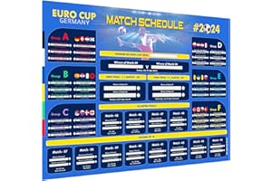 Giftinghouse Updated A1 Euro 2024 Wall Chart Football, Premium 2024 Euro Wallchart Planner, European Championship Wall Poster featuring All Team Details, Venues and Schedule For Fans (A1-Folded)