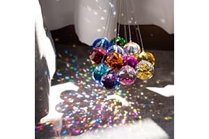 ‎HDCRYSTALGIFTS Kristall-Sonnenfänger, Vintage, Feng-Shui, facettierte Dekoration, Kristallprismenkugel, Anhänger, Mehrfarbig, hängend, 12 Stück, 30 mm