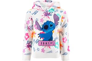 Disney Stitch Sudadera para Niñas, Sueter Diseño Stitch Sudadera Textil Suave, Sudadera con Capucha para Niñas, Tallas 3 a 8 Años