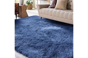 XSIVOD Area Rugs for Living Room, Ultra Soft Bedroom Floor Carpet, Luxury Fluffy Shag Lounge Rug Ideal for Bedroom, Nursery, Kids Baby Room, 120x160cm, Cobalt Blue