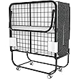 Foxemart Folding Bed with Mattress Portable Foldable Guest Beds Cot Size Rollaway Beds for Adults with Luxurious Memory 5 Inch Foam Mattress and Super Sturdy Frame, 75 x 31 Inch
