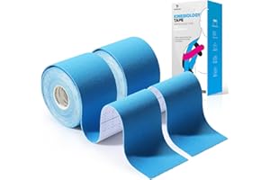 YANGTSUNG Kinesiology Tape, 5 m x 5 cm Waterproof & Hyopallergenic Kinetic Sports Tape for Shoulder, Knee, Ankle Shin Splints Support, Physio & Sports Injury Muscle Tape, Light Blue