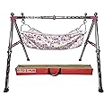 Cuddlecraft New Born Baby Stainless Steel Foldable Baby Cradle/Baby Swing/Baby Jhula/Ghodiyu with Cotton Hammock Cloth. (Pink)