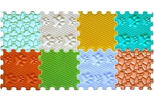 ORTOTO Massage Sensory Puzzle Mats - Orthopedic Game Mat for Kids and Adults, Sensory Play, Interlocking Floor Tiles, Children's Play Mats, Game Mat Set (First Steps)