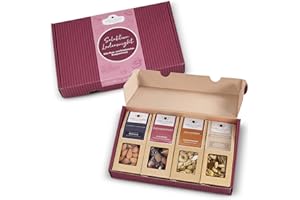 WELLNUSS Geschenkset für Frauen „Ladiesnight“ – 4 vegane Premium Nuss-Snacks im Geschenkkarton – edle Geschenkidee für Frau, Freundin, Mama oder Schwester (4 x 60-70 g)