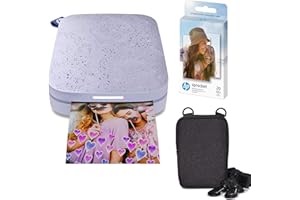 HP Sprocket Imprimante Photo instantanée Portable 2x3 Pouces (Violet) Paquet de Papier Zink